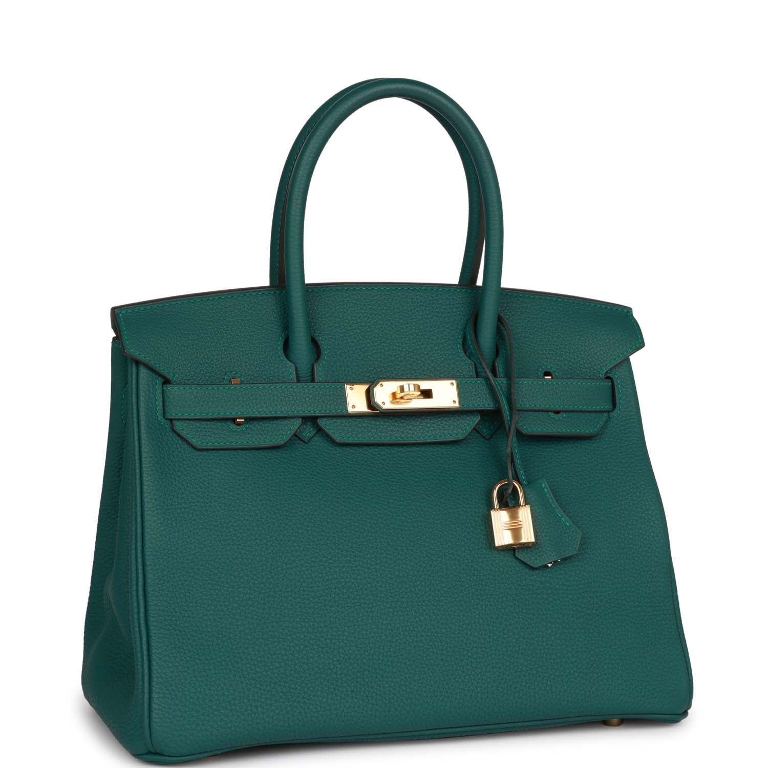Hermes Birkin 30 Malachite Togo Gold Hardware