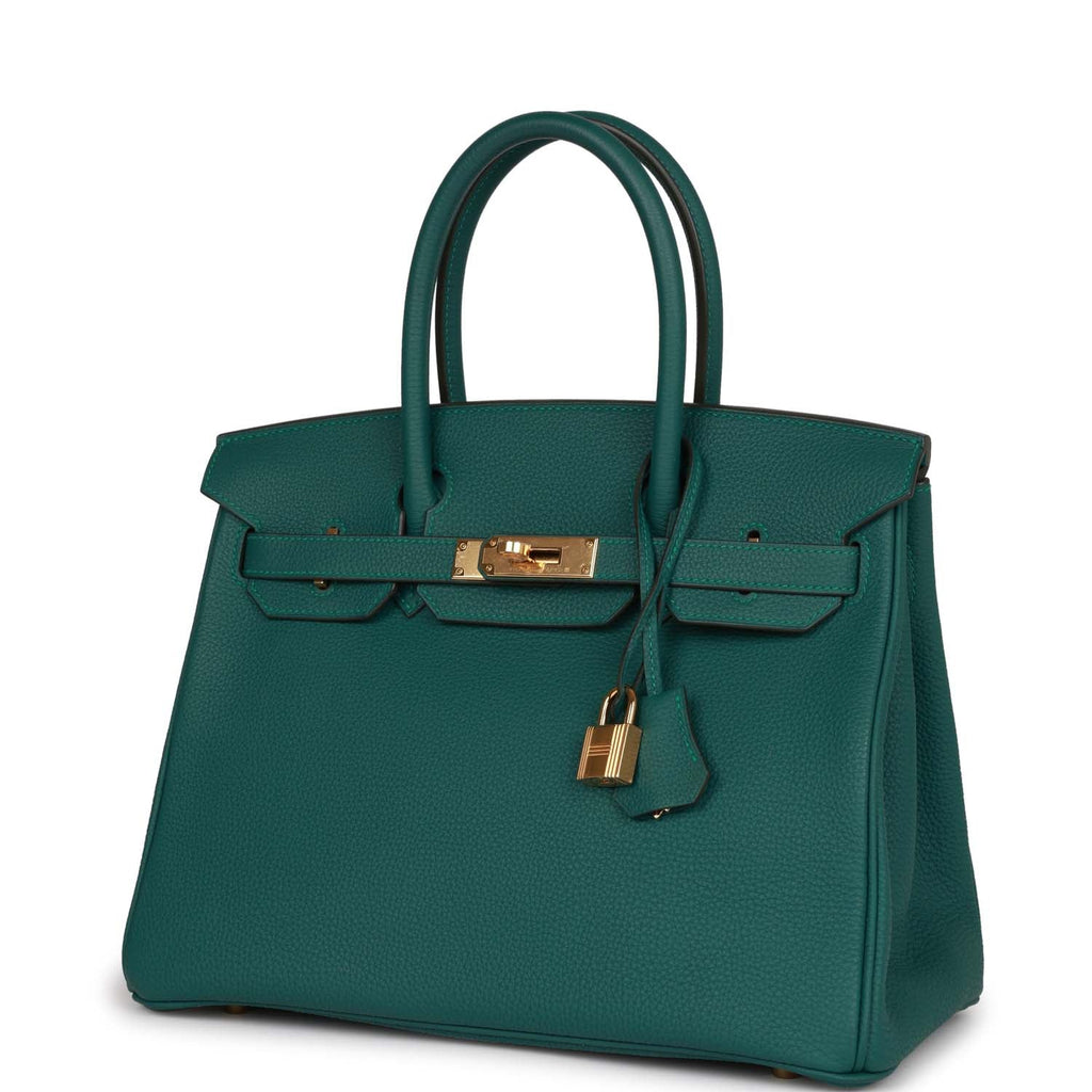 Hermes Birkin 30 Malachite Togo Gold Hardware