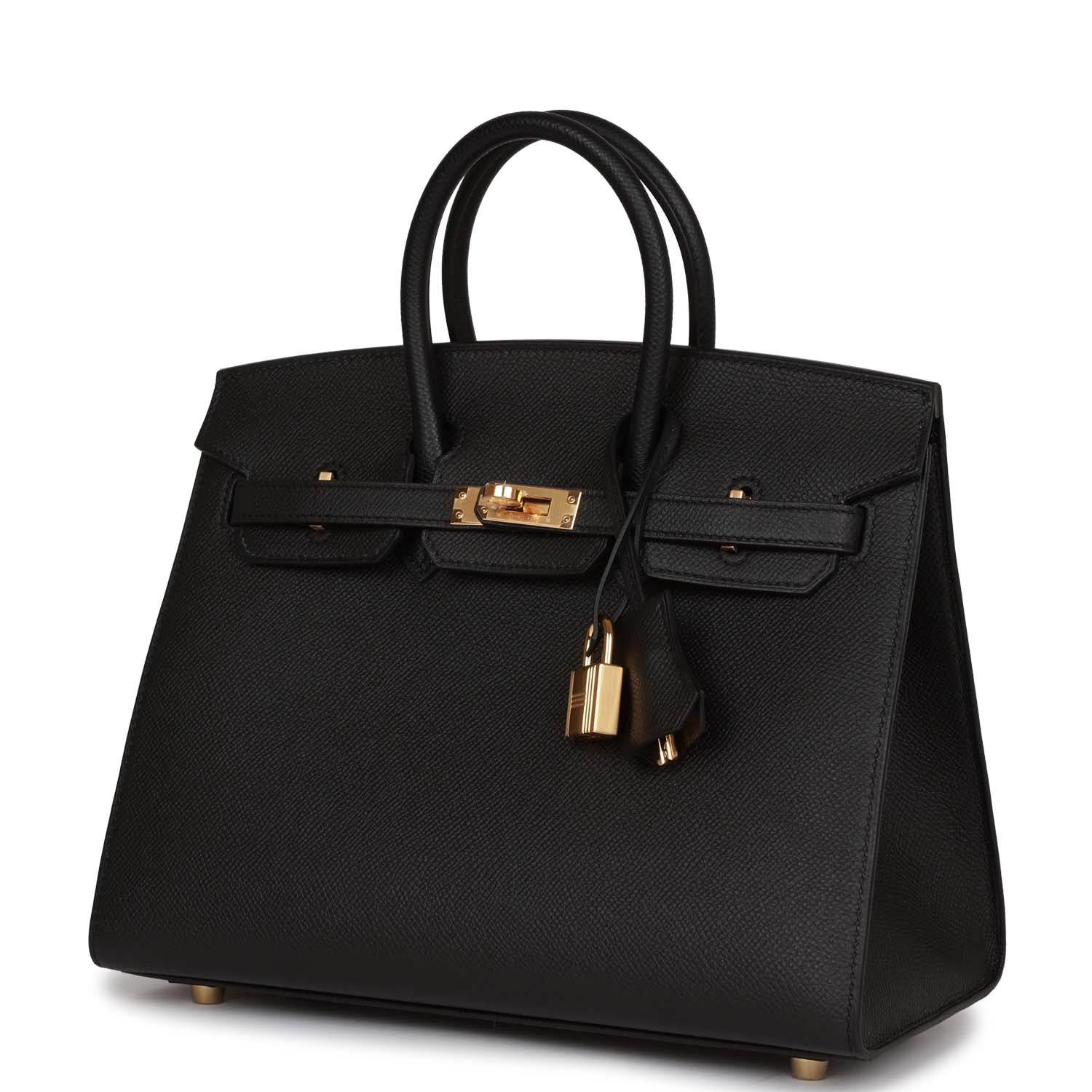 Hermes Birkin Sellier 25 Black Epsom Gold Hardware
