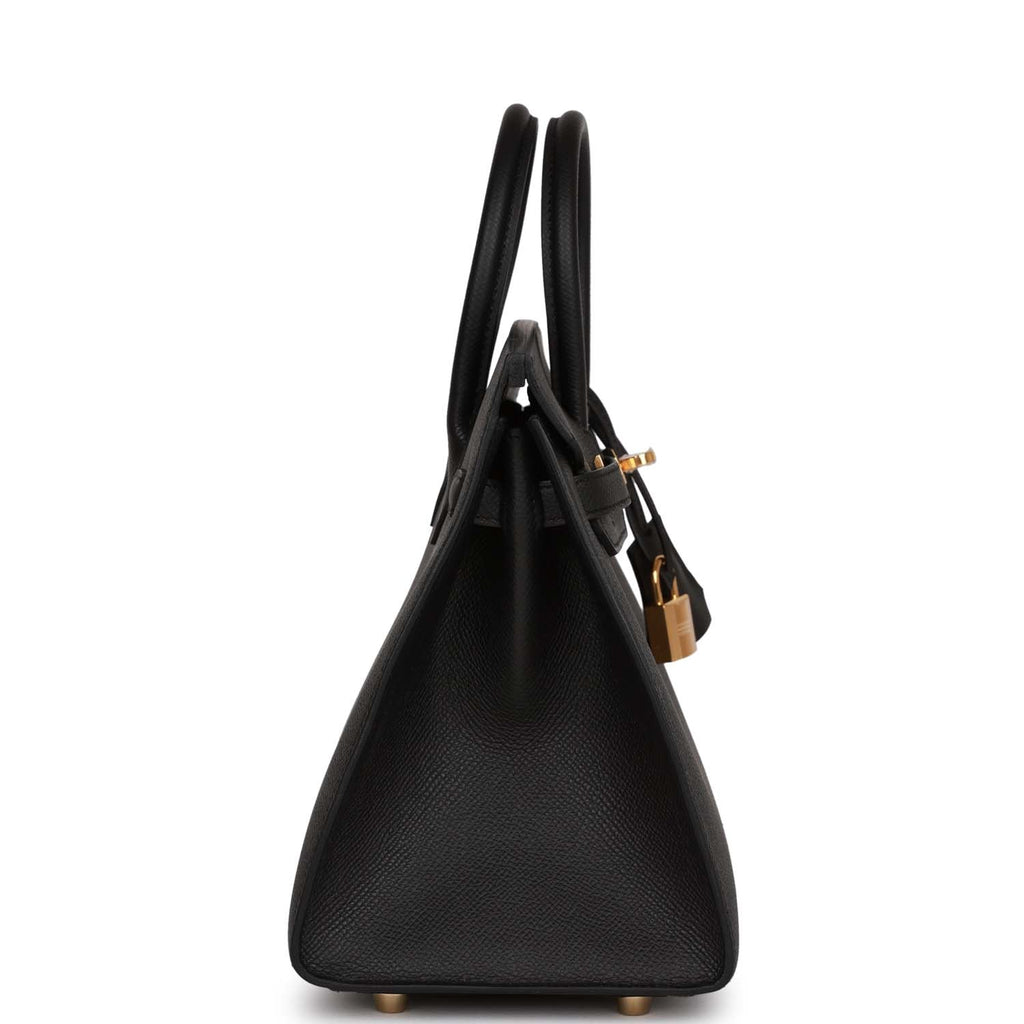 Hermes Birkin Sellier 25 Black Epsom Gold Hardware