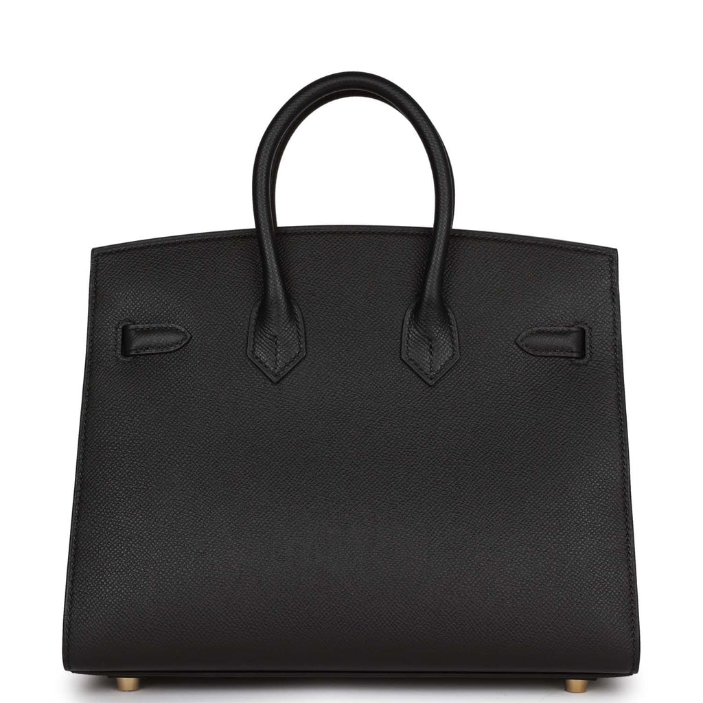 Hermes Birkin Sellier 25 Black Epsom Gold Hardware