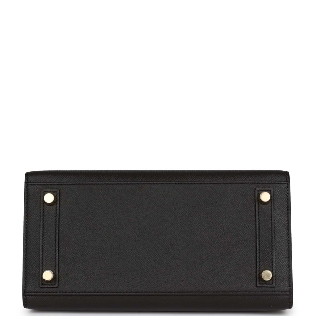 Hermes Birkin Sellier 25 Black Epsom Gold Hardware