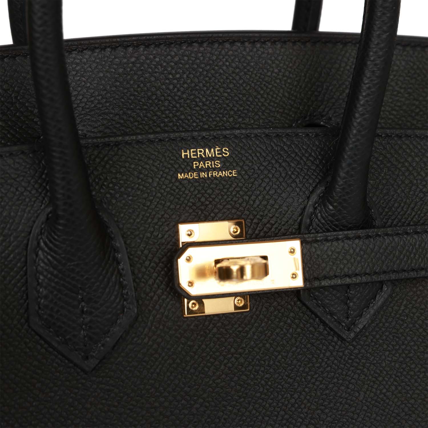 Hermes Birkin Sellier 25 Black Epsom Gold Hardware