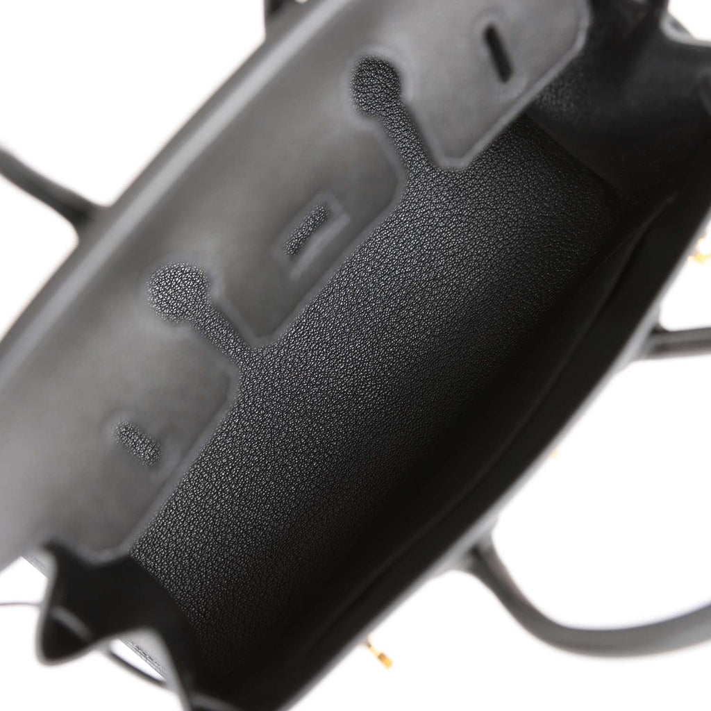 Hermes Birkin Sellier 25 Black Epsom Gold Hardware