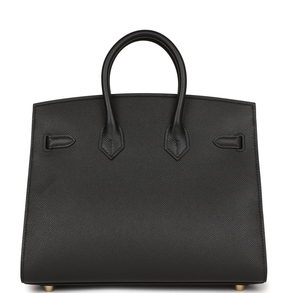 Hermes Birkin Sellier 25 Black Epsom Gold Hardware