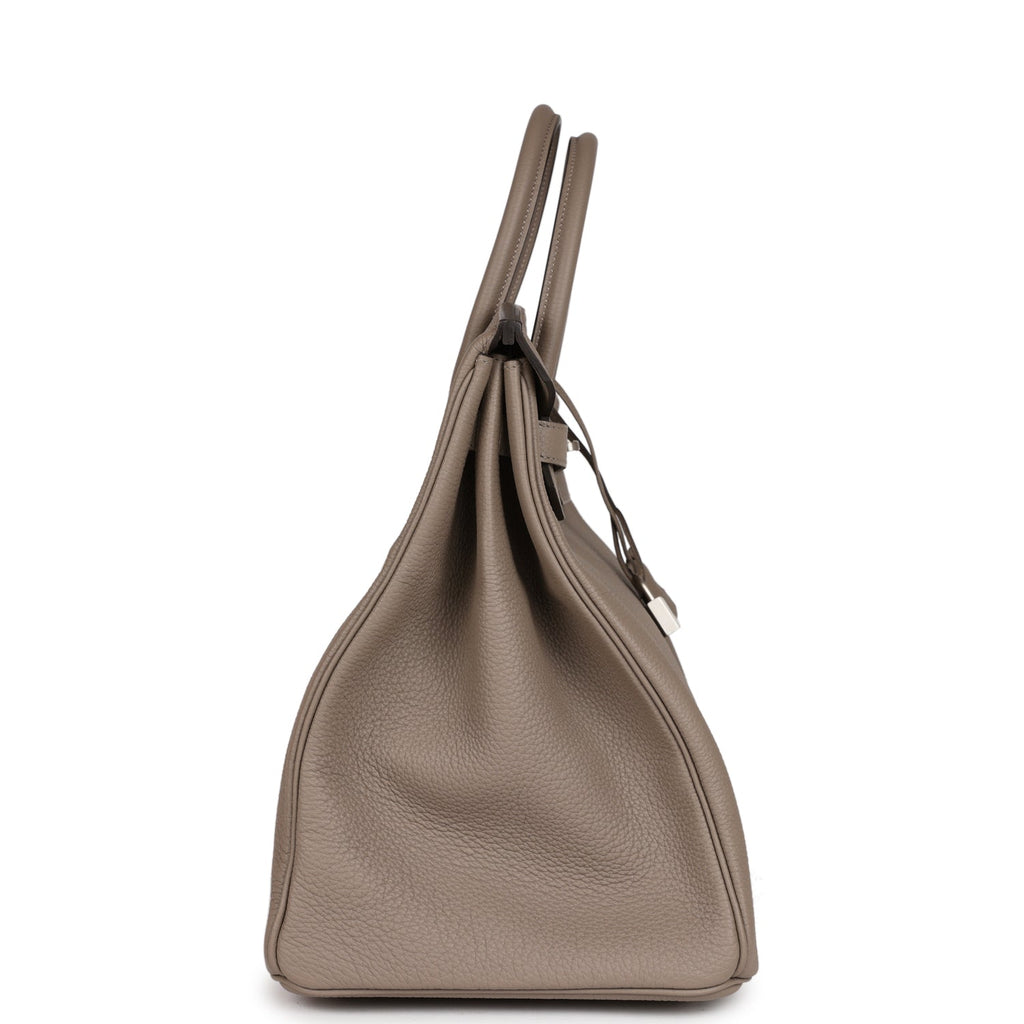 Hermes Horseshoe Stamp (HSS) Birkin 40 Gris Tourterelle Togo Brushed Palladium Hardware