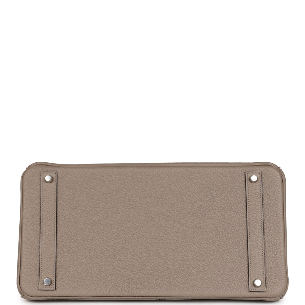 Hermes Horseshoe Stamp (HSS) Birkin 40 Gris Tourterelle Togo Brushed Palladium Hardware