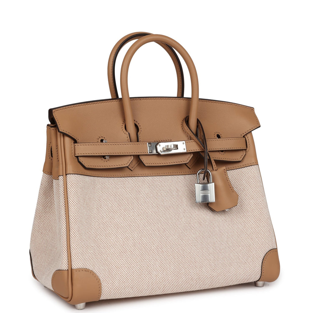 Hermes Birkin 25 Toile H and Chai Swift Palladium Hardware