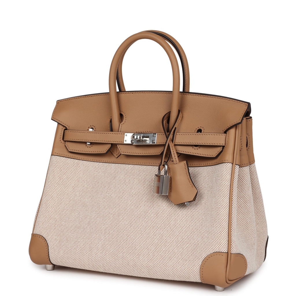 Hermes Birkin 25 Toile H and Chai Swift Palladium Hardware
