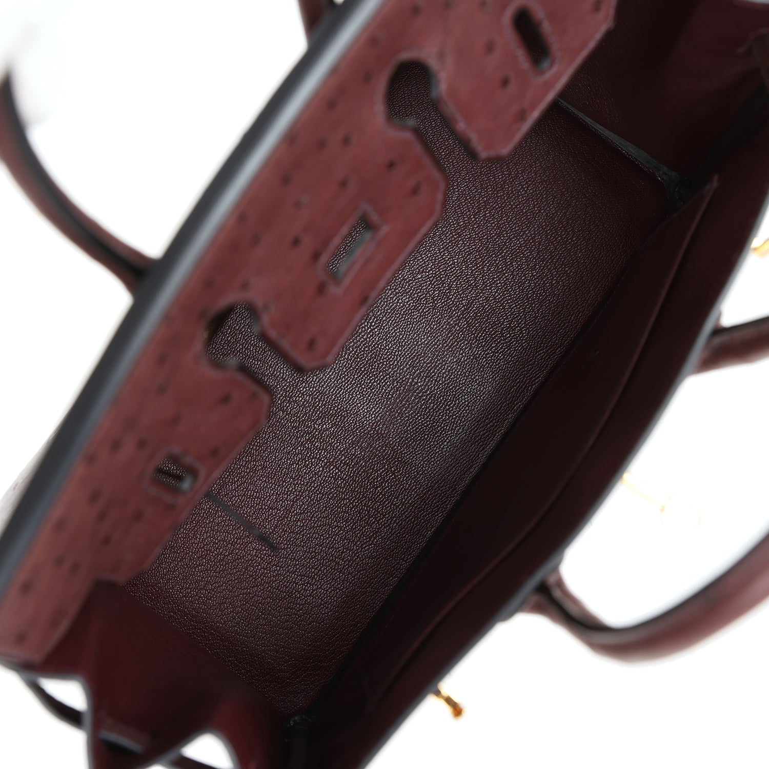 Hermes Birkin 25 Rouge Sellier Ostrich Gold Hardware