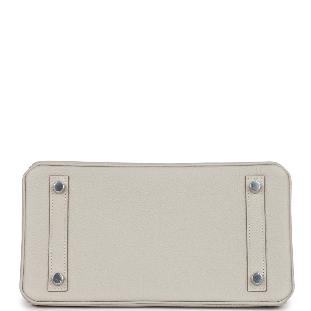 Hermes Birkin 25 Gris Perle Matte Alligator and Togo Touch Palladium Hardware