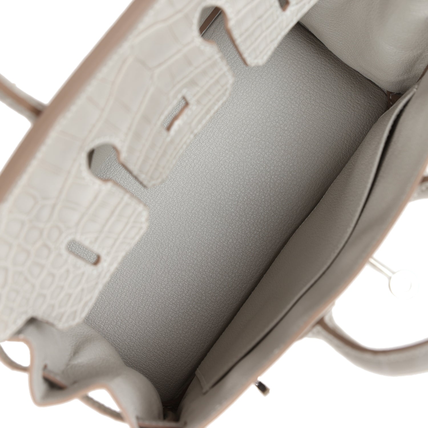 Hermes Birkin 25 Gris Perle Matte Alligator and Togo Touch Palladium Hardware