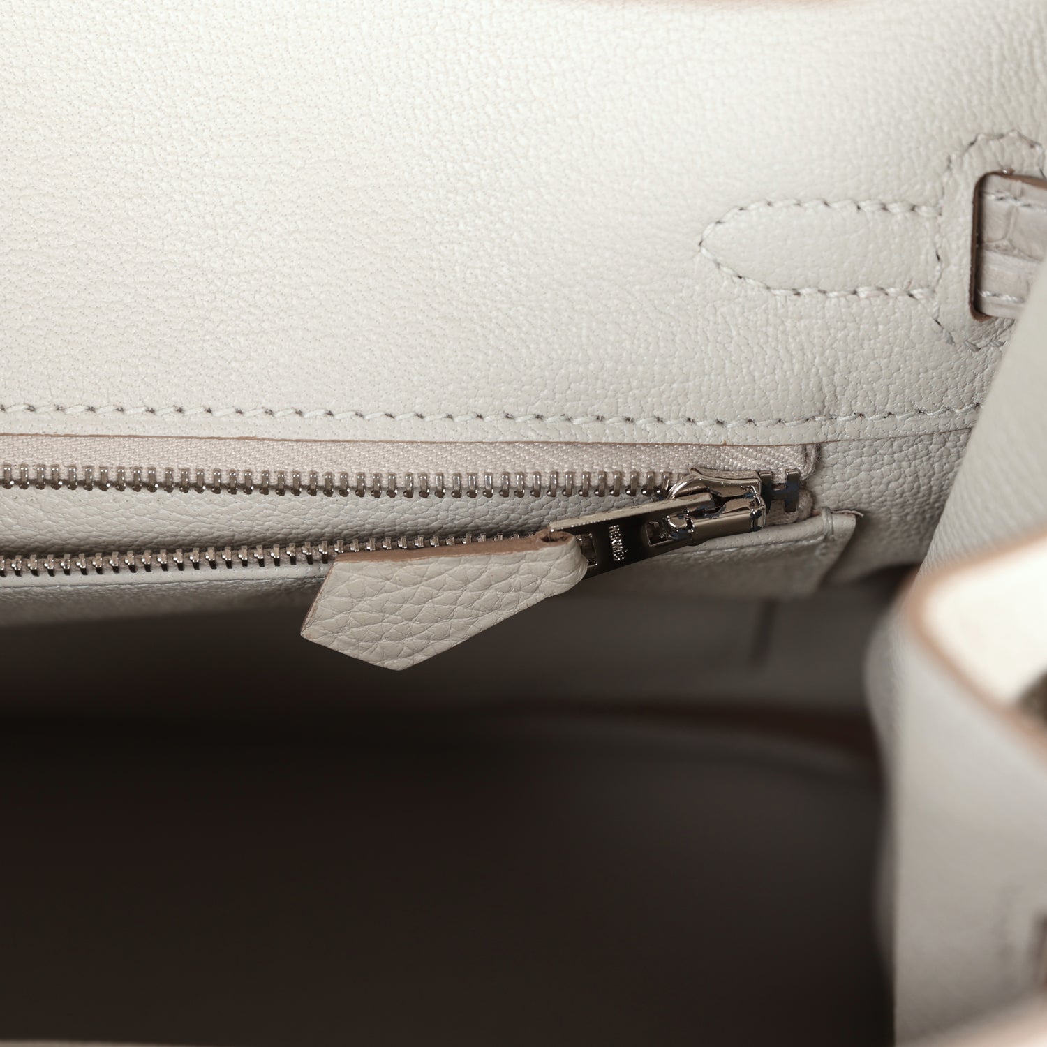 Hermes Birkin 25 Gris Perle Matte Alligator and Togo Touch Palladium Hardware