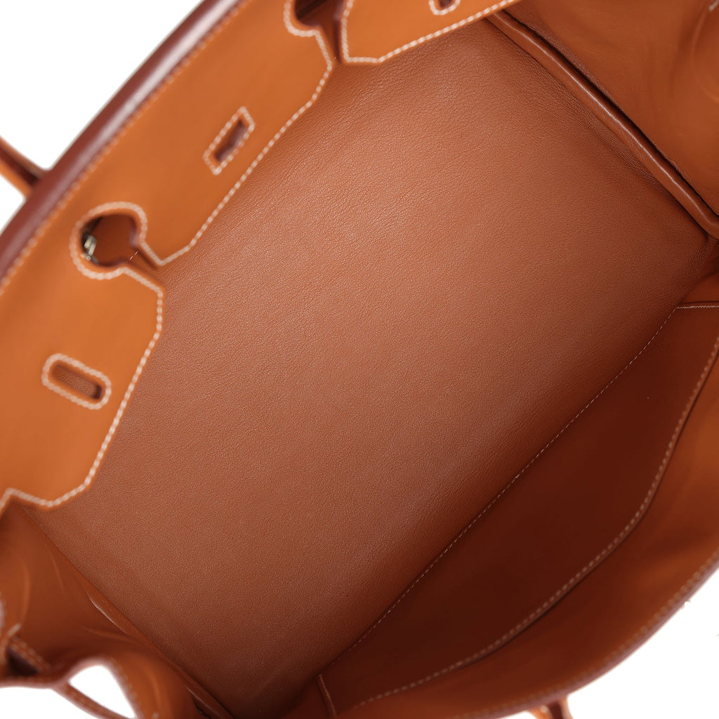 Hermes Birkin 35 Toile H and Fauve Barenia Palladium Hardware