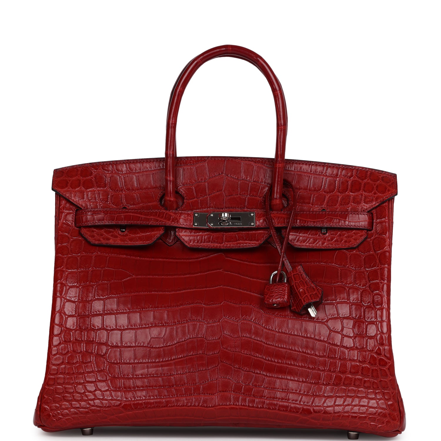 Hermes Birkin 35 Rouge H Matte Niloticus Crocodile Palladium Hardware