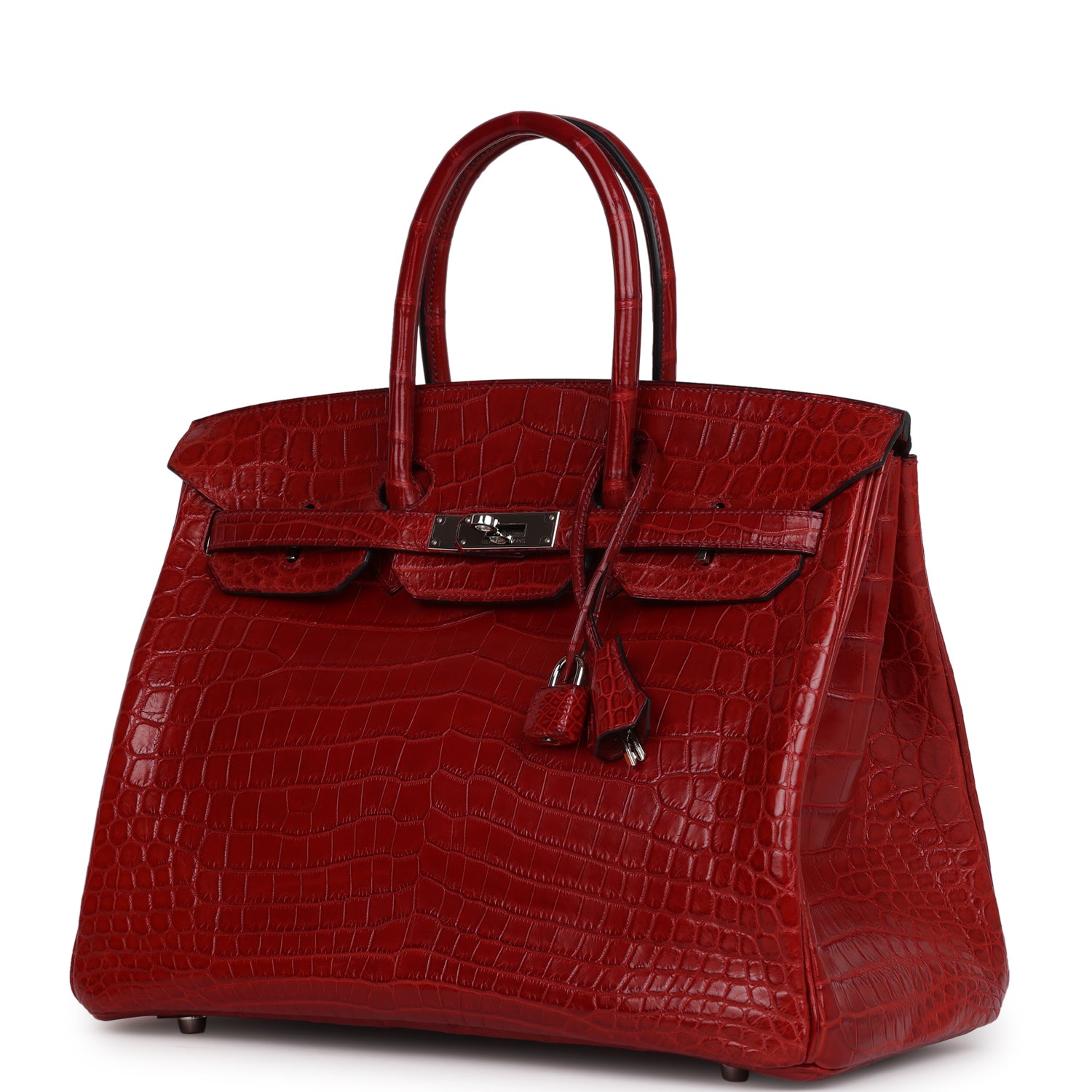 Hermes Birkin 35 Rouge H Matte Niloticus Crocodile Palladium Hardware