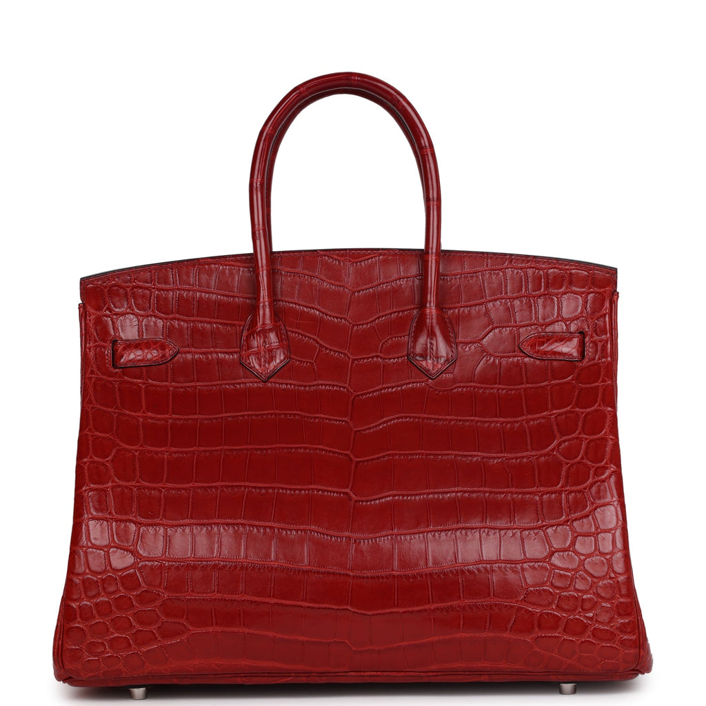 Hermes Birkin 35 Rouge H Matte Niloticus Crocodile Palladium Hardware