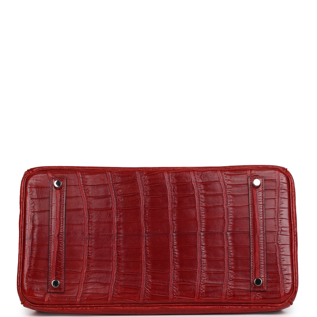 Hermes Birkin 35 Rouge H Matte Niloticus Crocodile Palladium Hardware