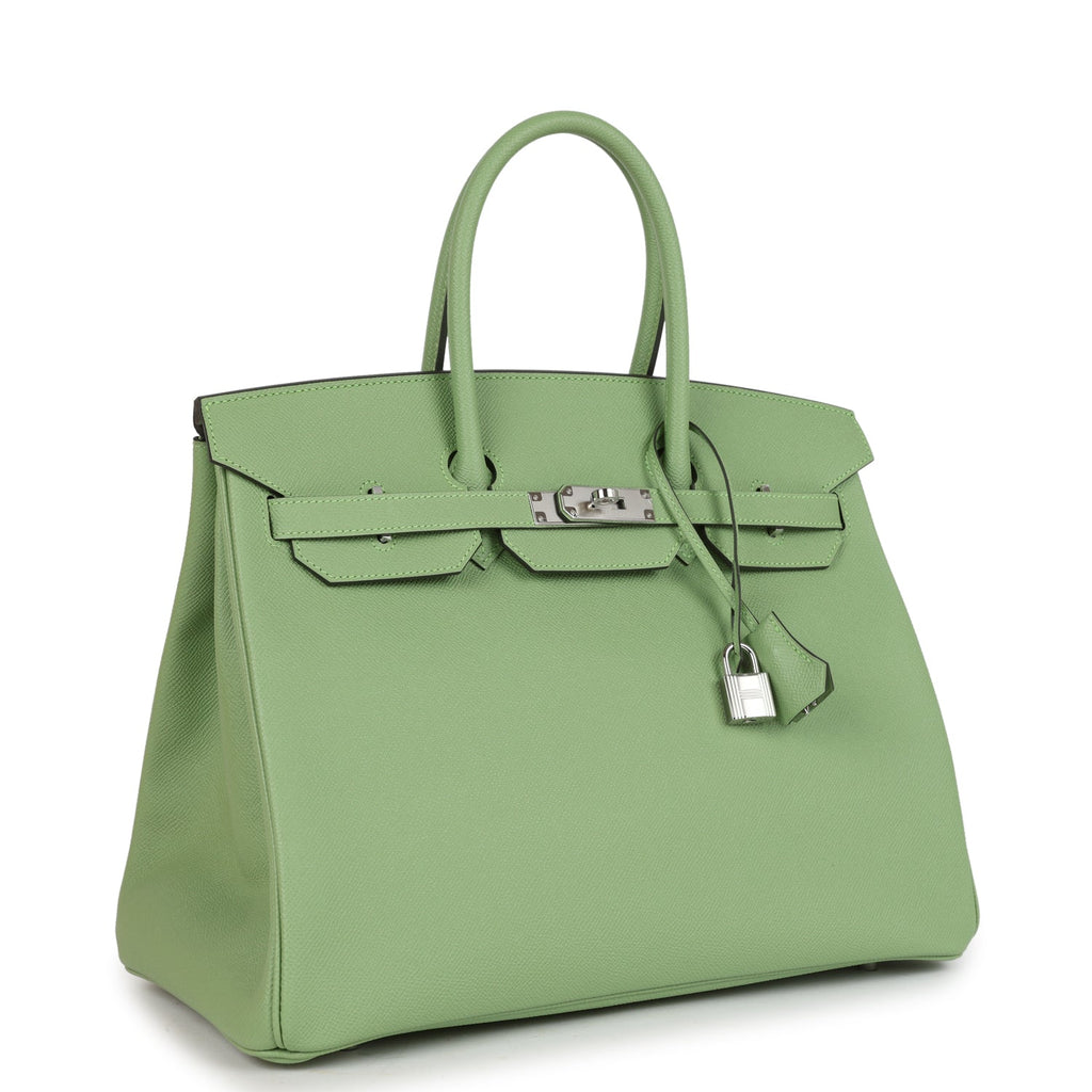 Hermes Birkin 35 Vert Criquet Epsom Palladium Hardware