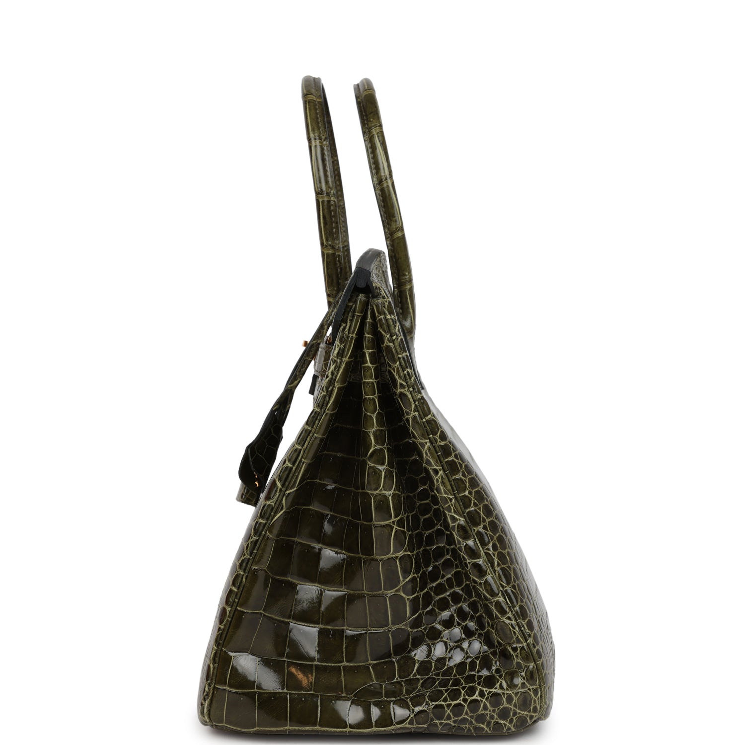 Hermes Birkin 35 Vert Veronese Shiny Porosus Crocodile Gold Hardware