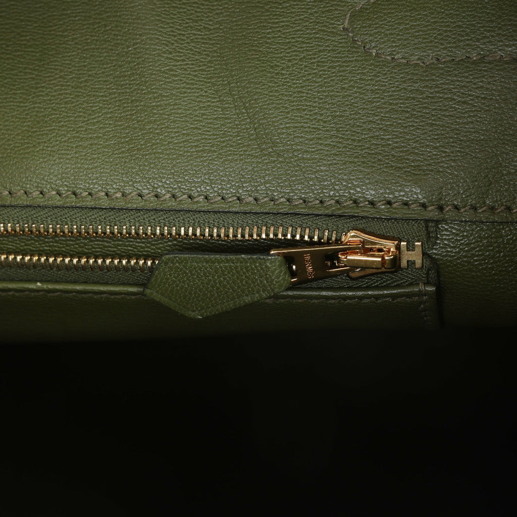 Hermes Birkin 35 Vert Veronese Shiny Porosus Crocodile Gold Hardware