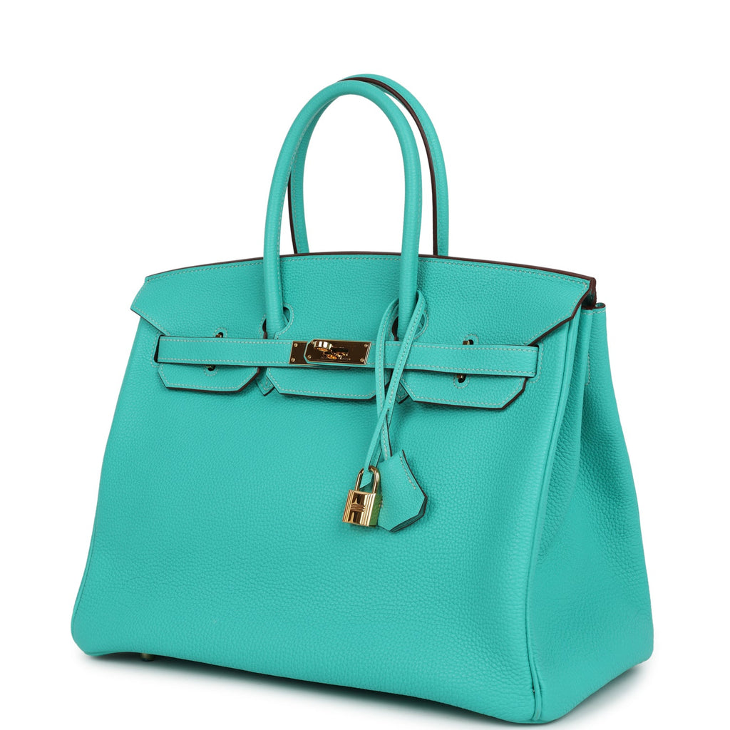 Hermes Birkin 35 Lagoon Togo Gold Hardware