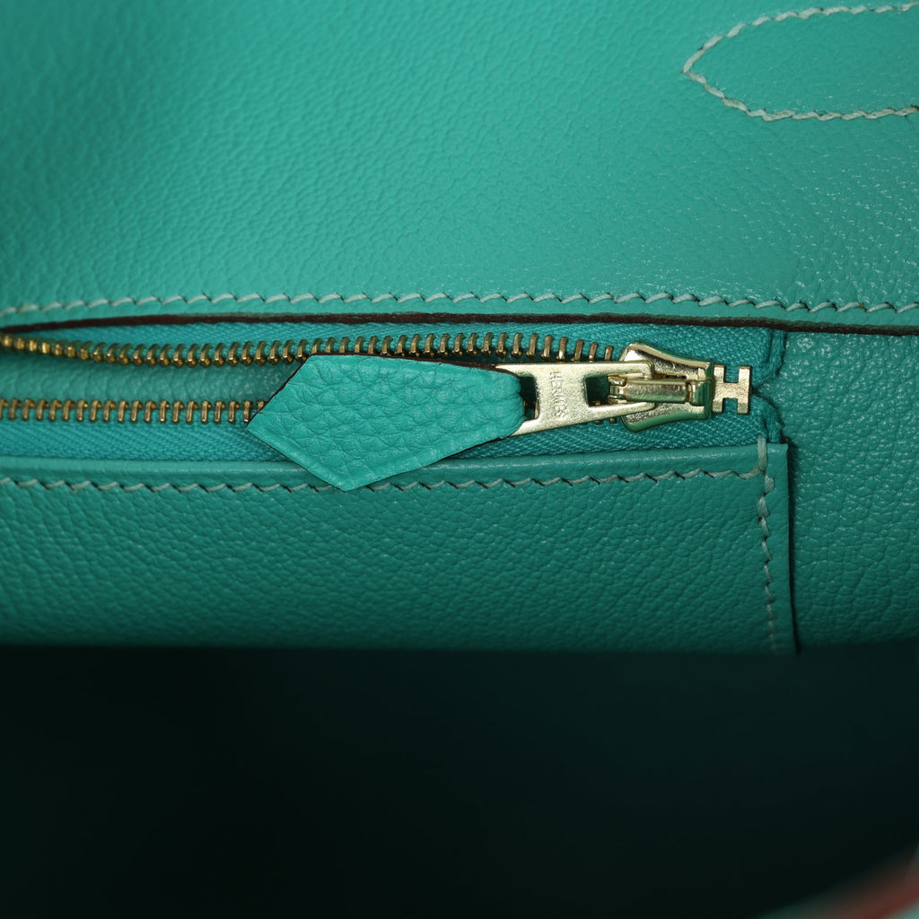 Hermes Birkin 35 Lagoon Togo Gold Hardware