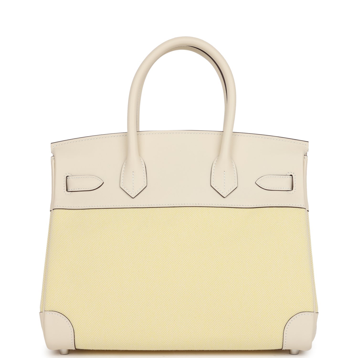 Hermes Quadrille Birkin 30 Nata Swift and Jaune Poussin Toile Palladium Hardware
