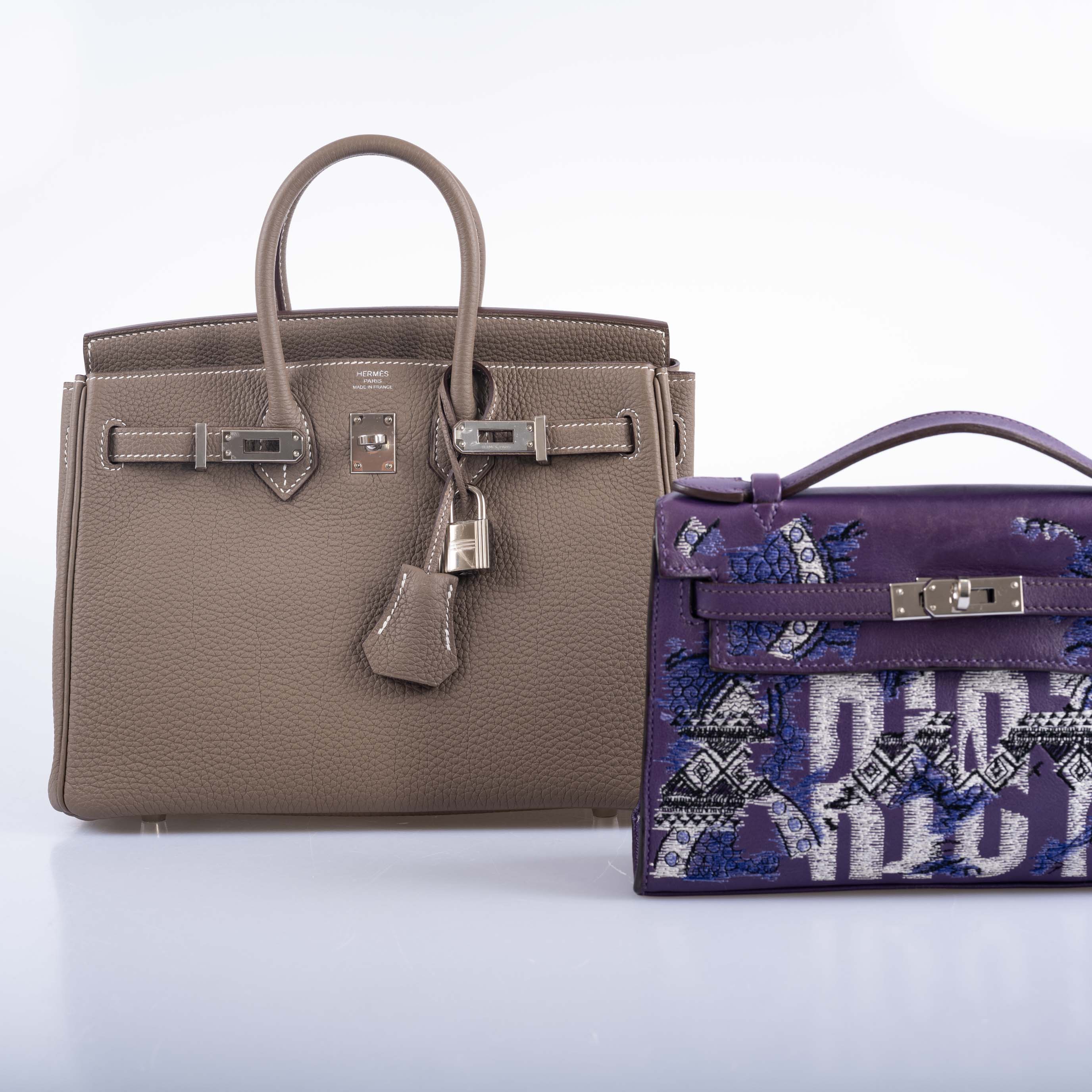 Hermes Birkin 25 Etoupe Togo Palladium Hardware