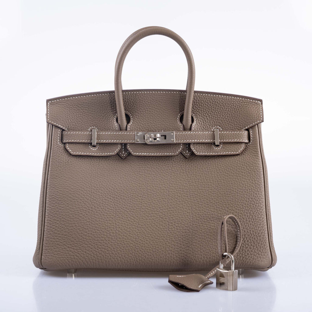 Hermes Birkin 25 Etoupe Togo Palladium Hardware
