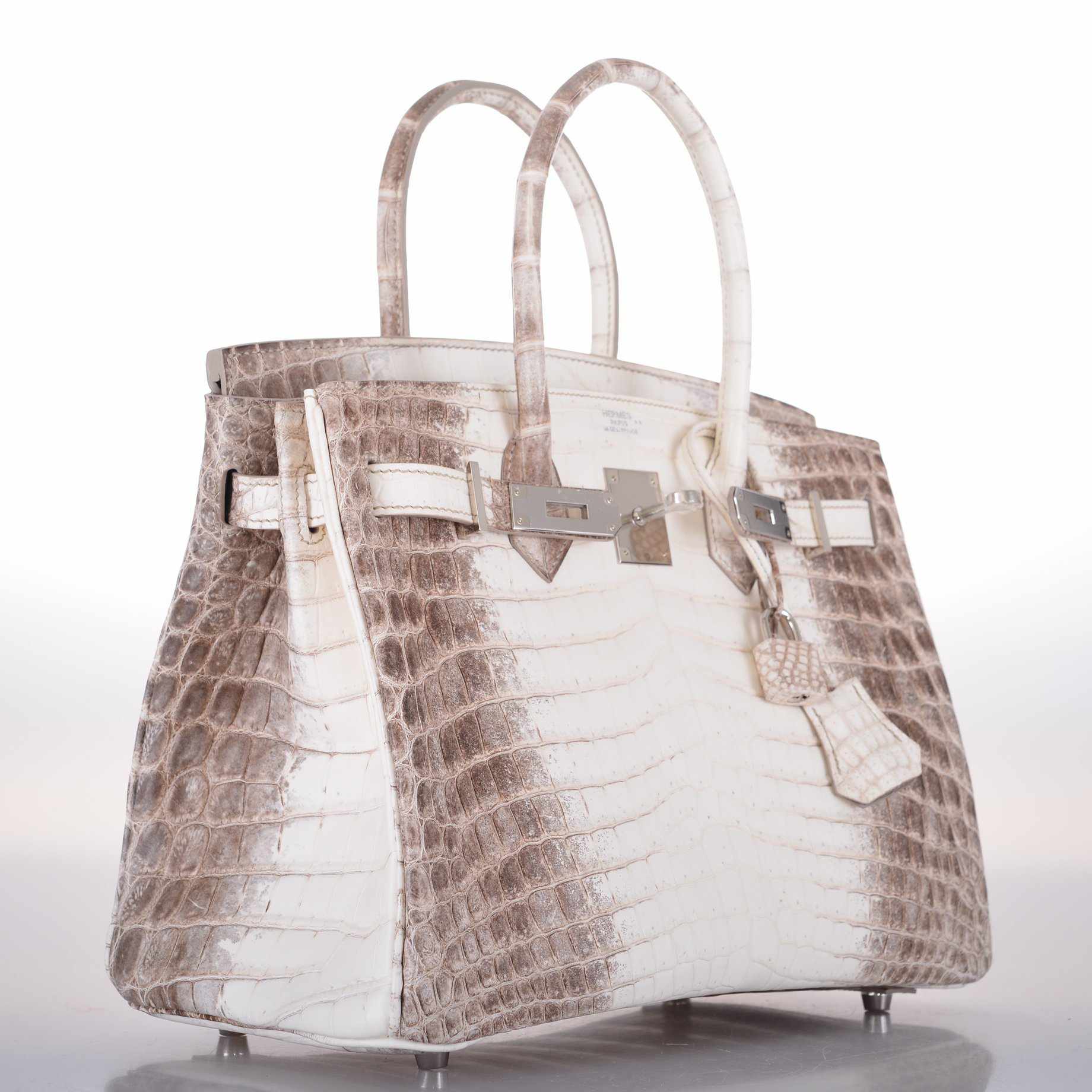 Hermes Birkin 25 Himalayan White Niloticus Crocodile Palladium Hardware