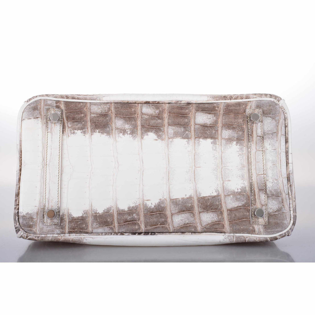 Hermes Birkin 25 Himalayan White Niloticus Crocodile Palladium Hardware