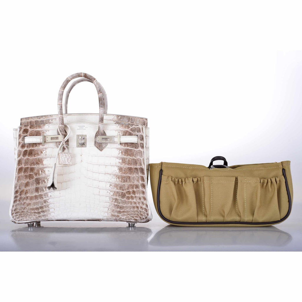 Hermes Birkin 25 Himalayan White Niloticus Crocodile Palladium Hardware