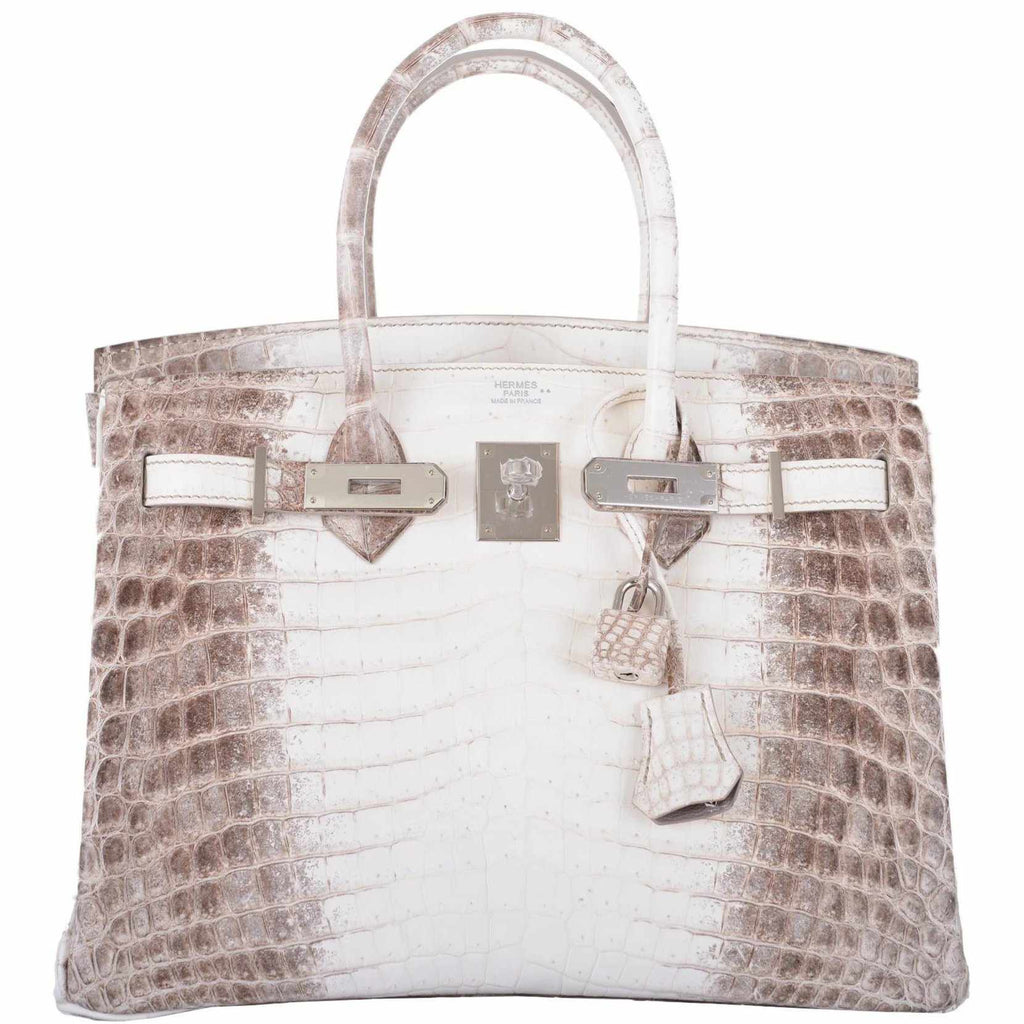 Hermes Birkin 25 Himalayan White Niloticus Crocodile Palladium Hardware