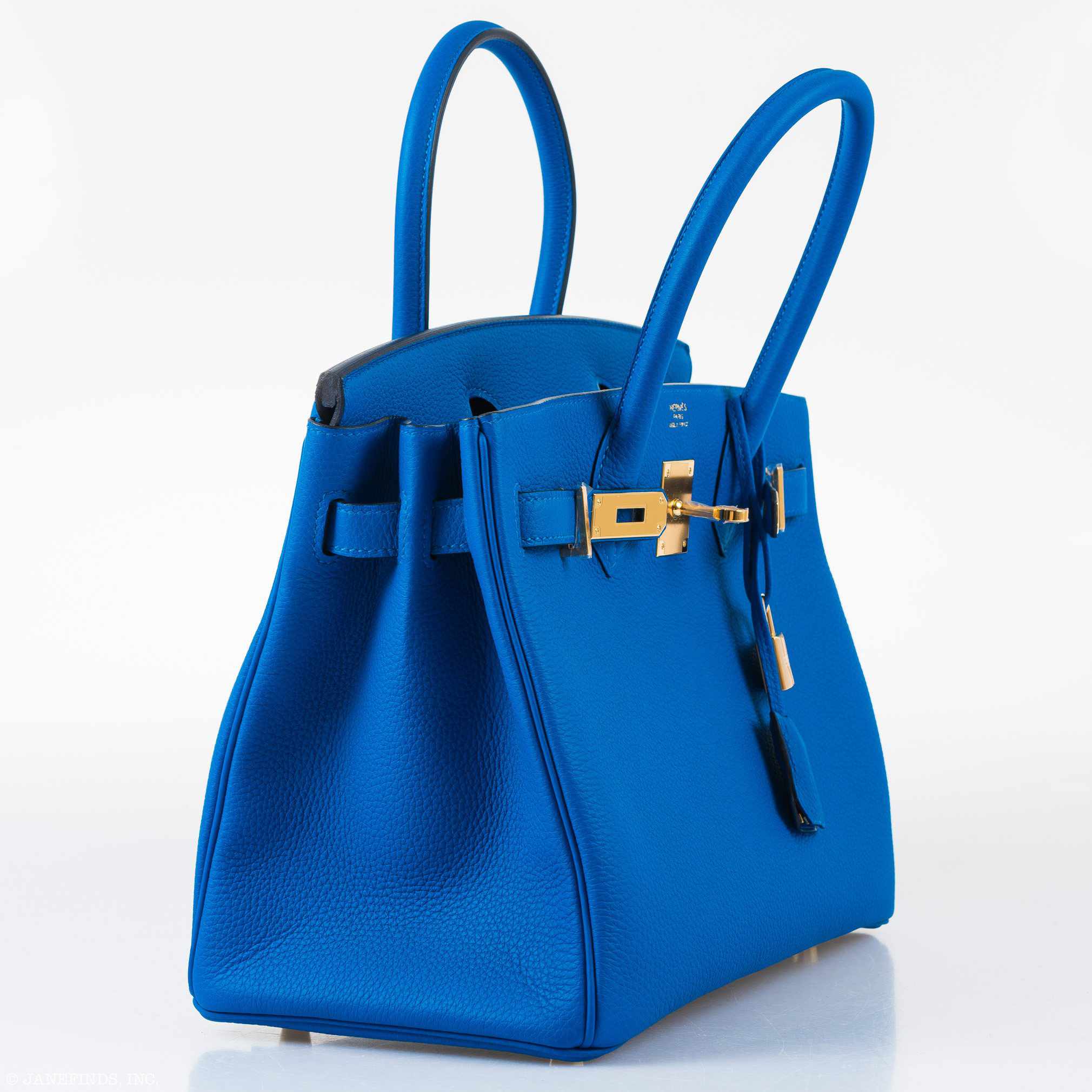 Hermes Birkin 30 Blue Zellige Togo Gold Hardware