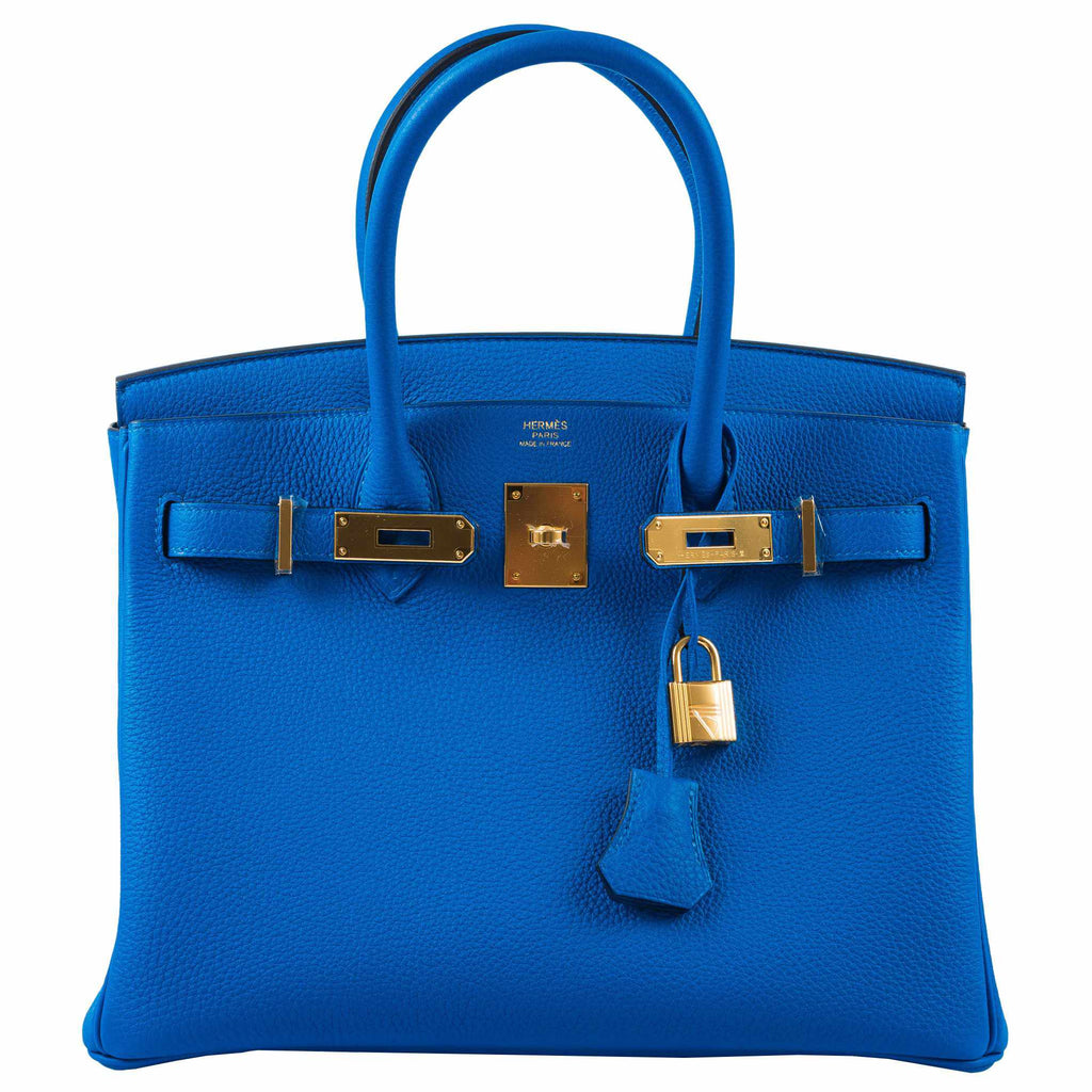 Hermes Birkin 30 Blue Zellige Togo Gold Hardware