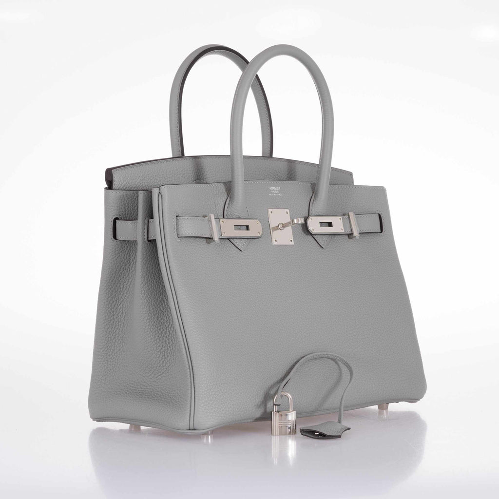Hermes Birkin 30 Gris Mouette Gray Togo Palladium Hardware