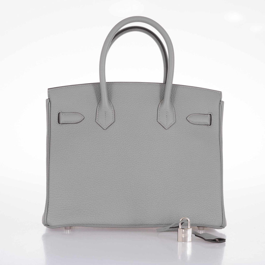 Hermes Birkin 30 Gris Mouette Gray Togo Palladium Hardware