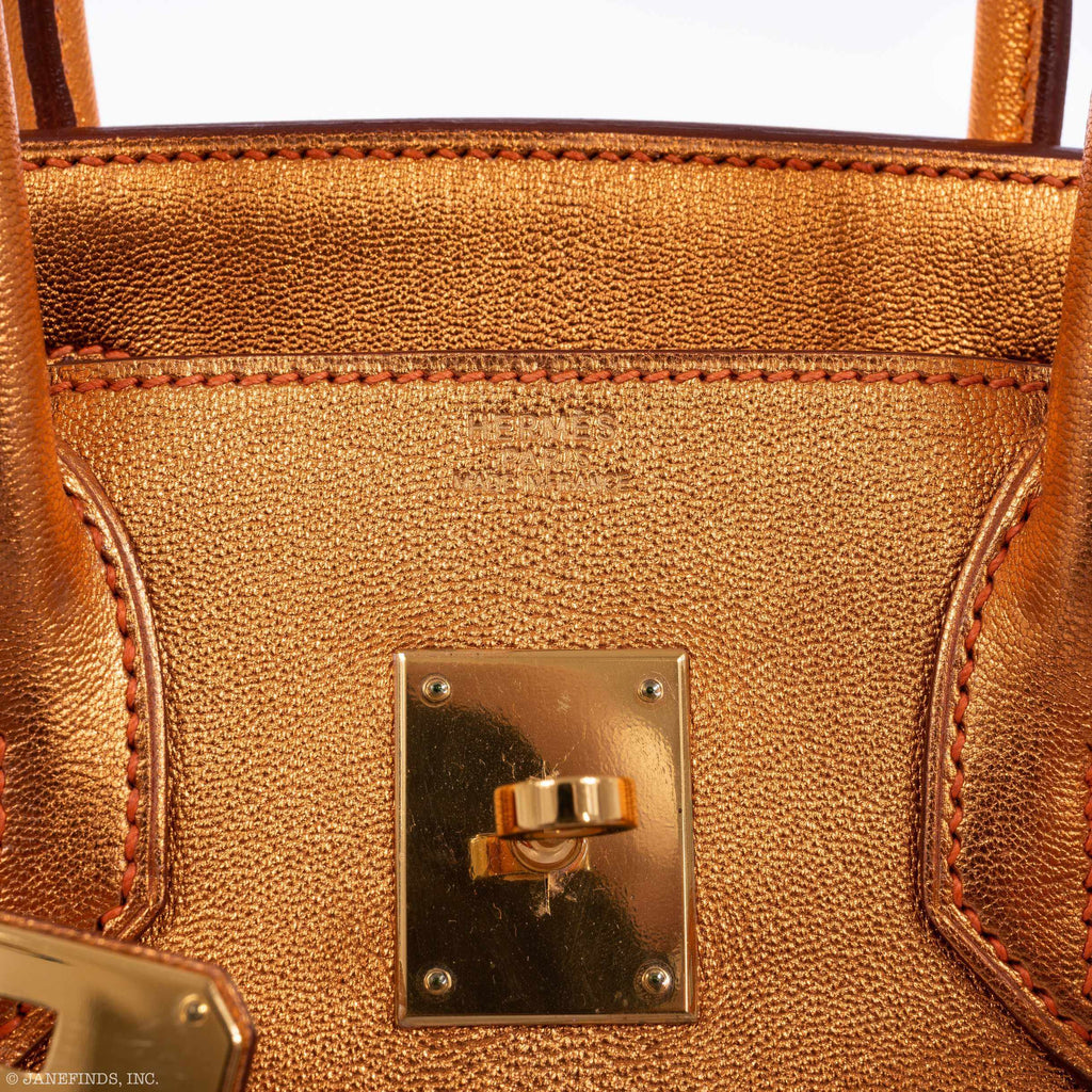 Hermes Birkin 30 Metallic Bronze Chevre Gold Hardware