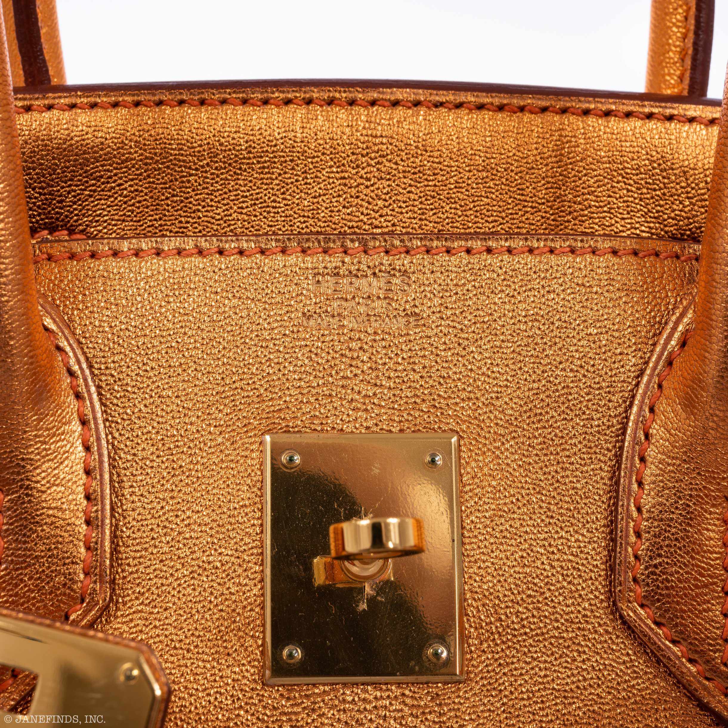 Hermes Birkin 30 Metallic Bronze Chevre Gold Hardware