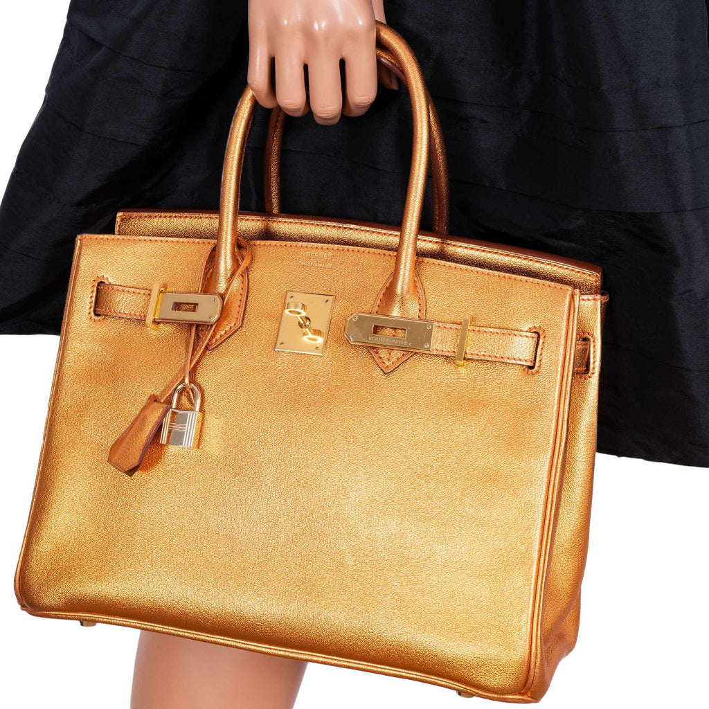 Hermes Birkin 30 Metallic Bronze Chevre Gold Hardware
