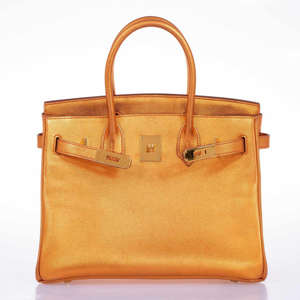 Hermes Birkin 30 Metallic Bronze Chevre Gold Hardware