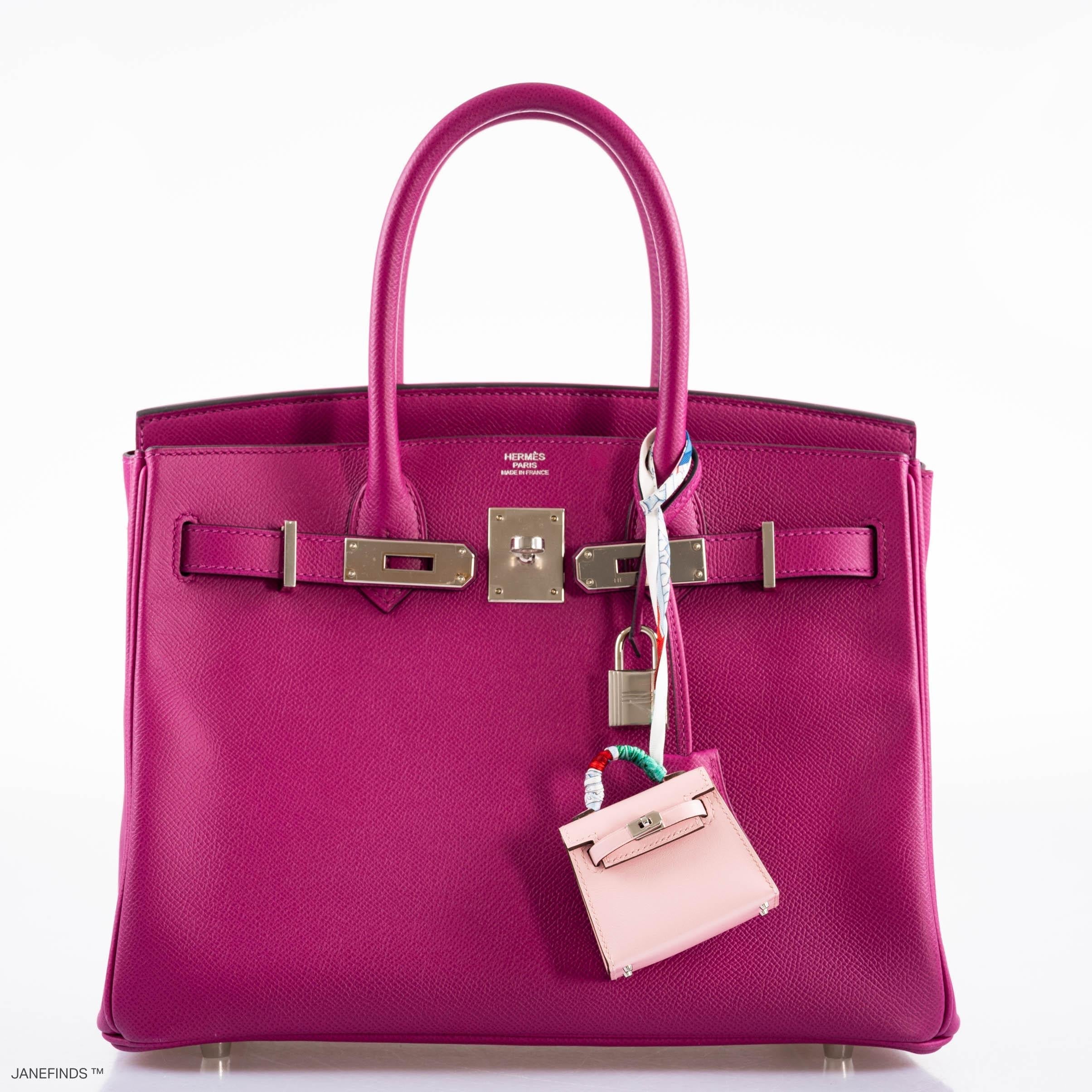 Hermes Birkin 30 Rose Pourpre Epsom with Palladium Hardware