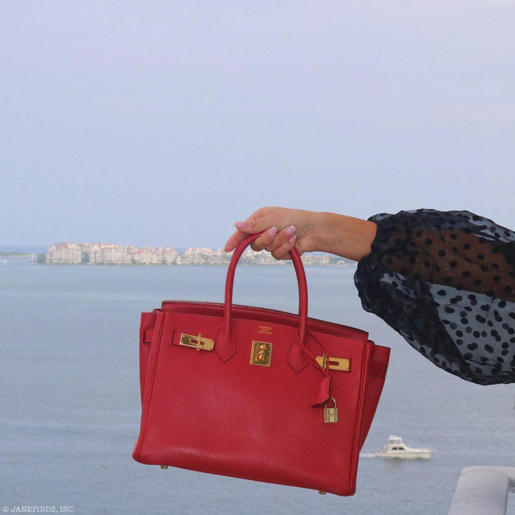 Hermes Birkin 30 Rouge Vif Ardennes Gold Hardware