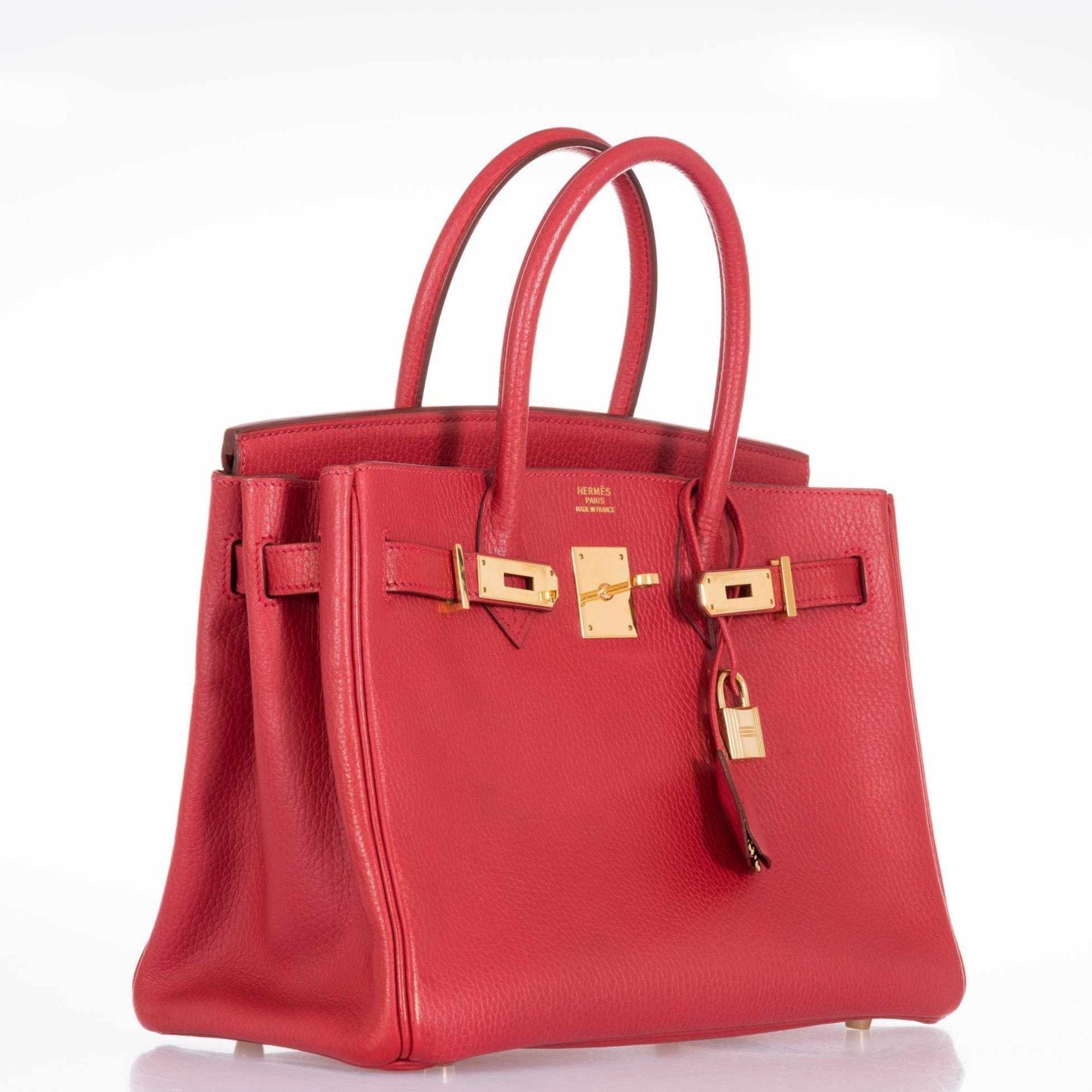Hermes Birkin 30 Rouge Vif Ardennes Gold Hardware