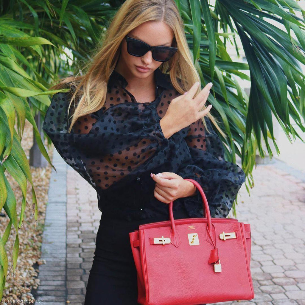 Hermes Birkin 30 Rouge Vif Ardennes Gold Hardware