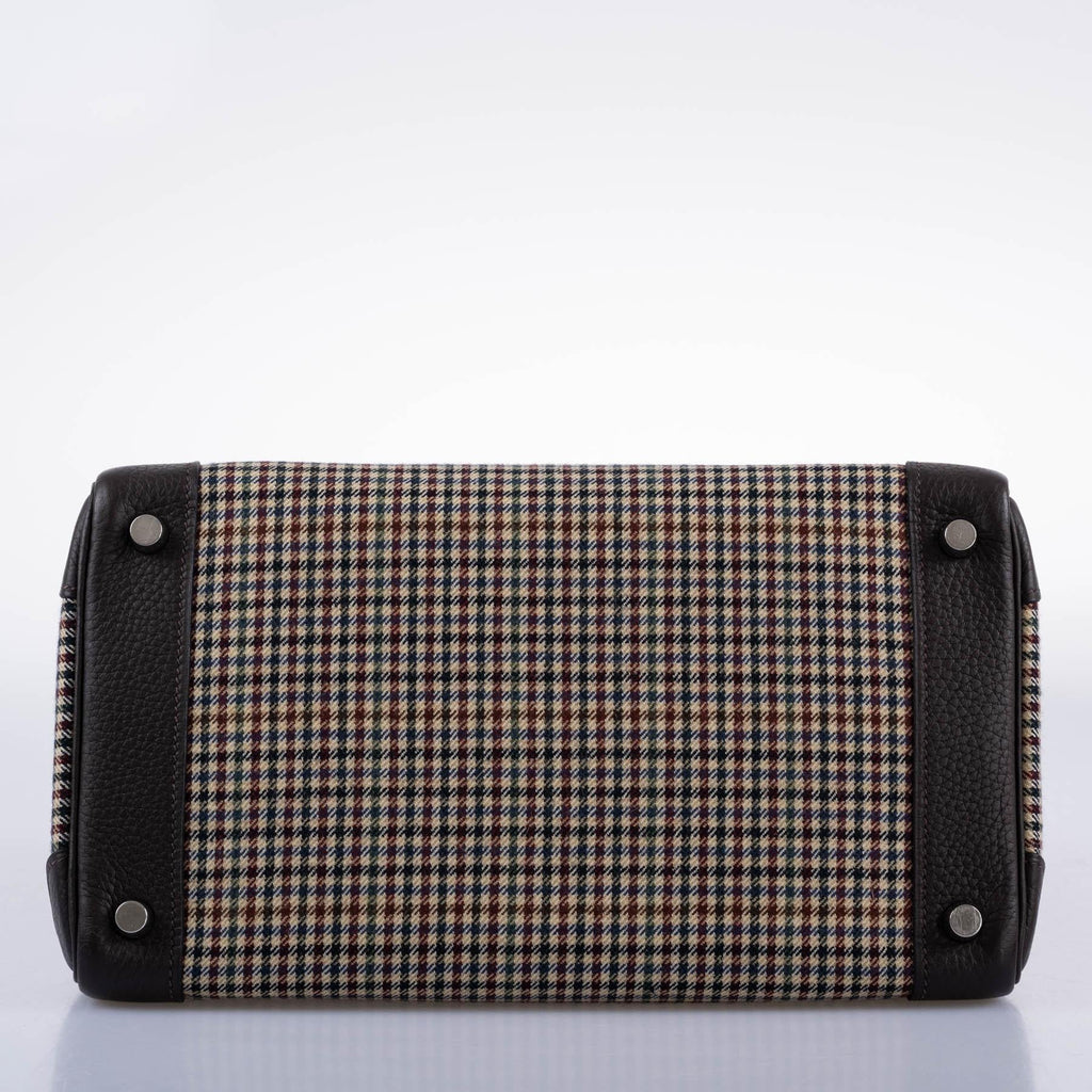 Hermes Birkin 30 Togo And Plaid Wool Lainage Palladium Hardware