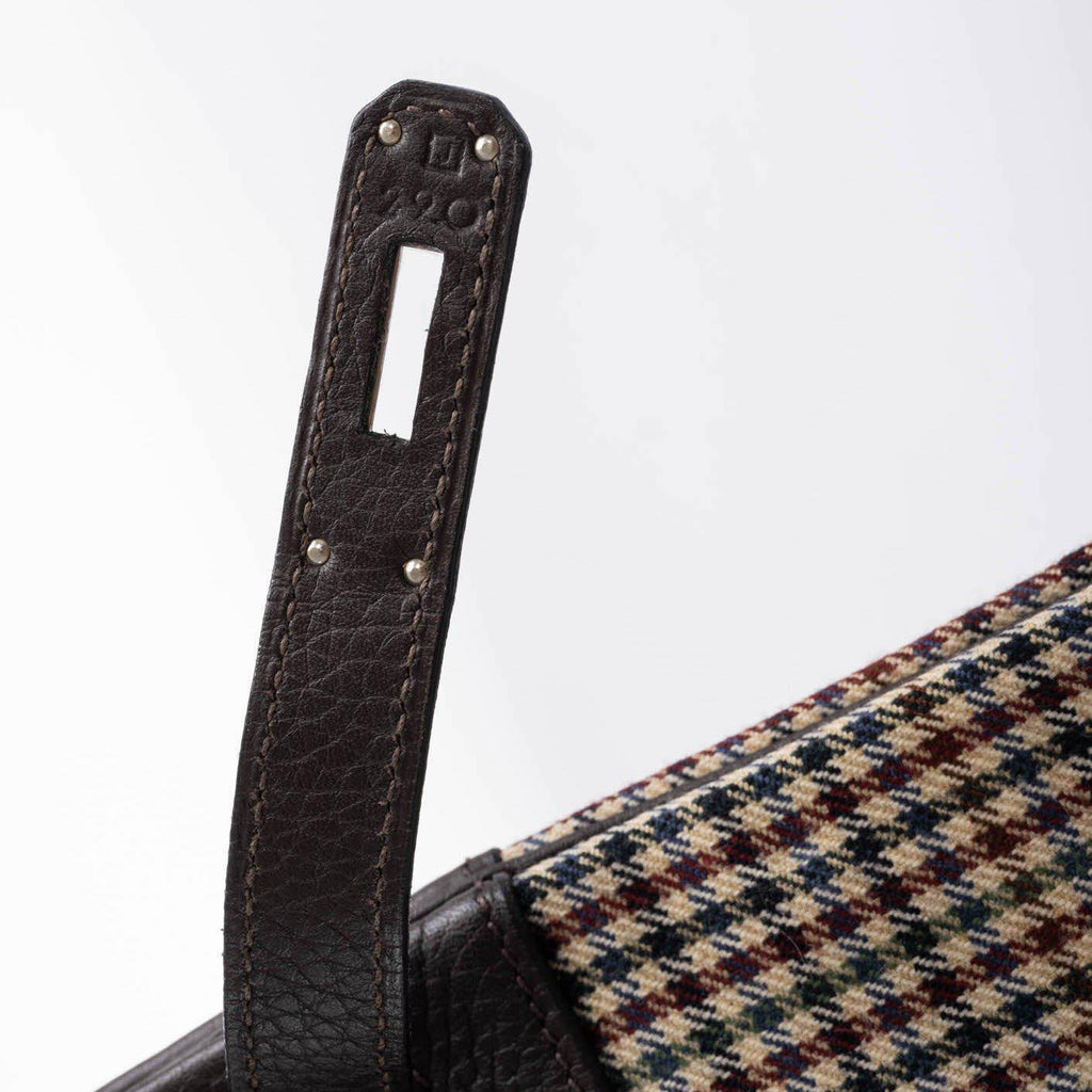 Hermes Birkin 30 Togo And Plaid Wool Lainage Palladium Hardware