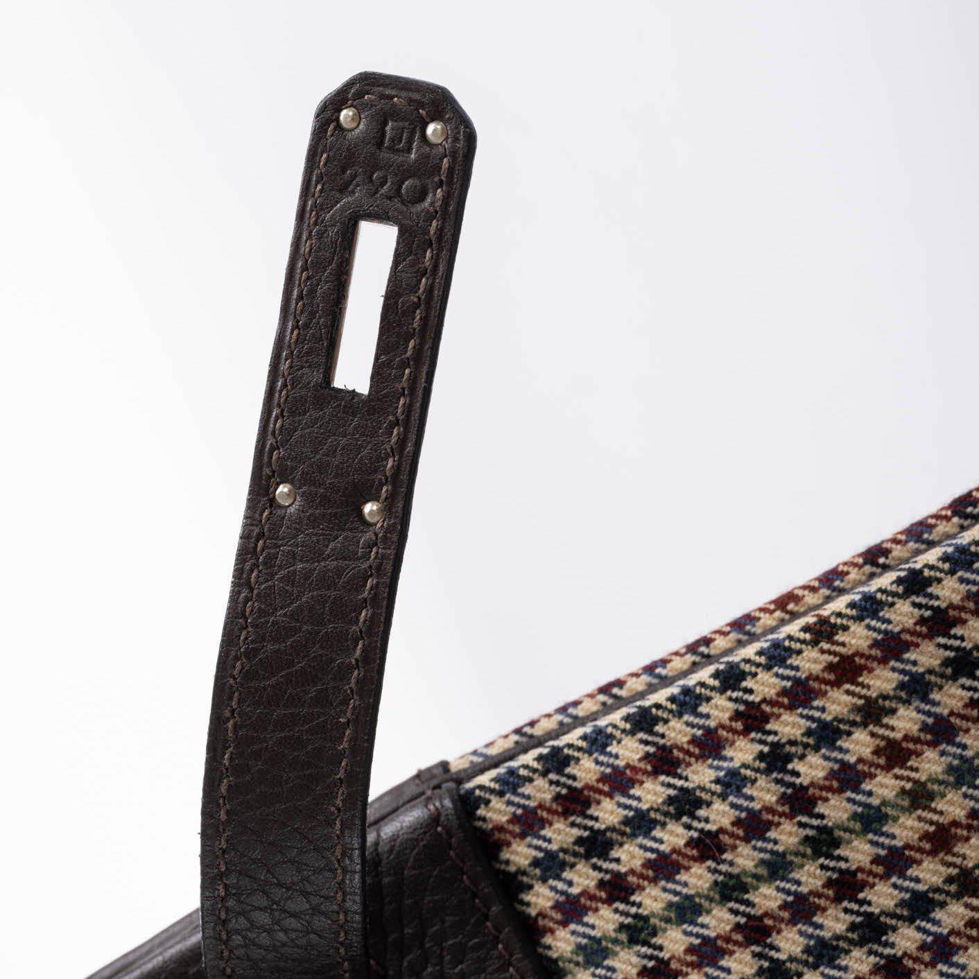 Hermes Birkin 30 Togo And Plaid Wool Lainage Palladium Hardware