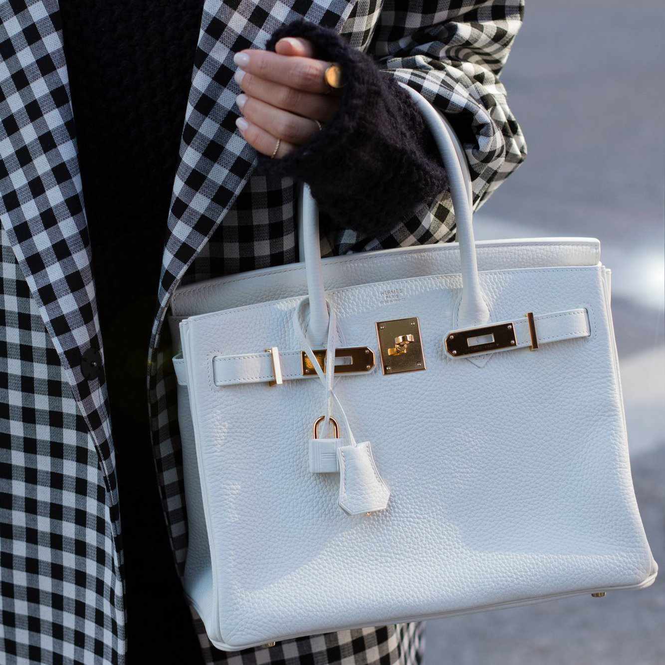 Hermes Birkin 30 White Clemence Gold Hardware